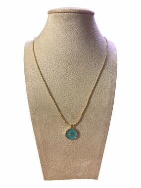 Gold Plated Chain Necklace with Turquoise Star Pendant - Women Jewelry